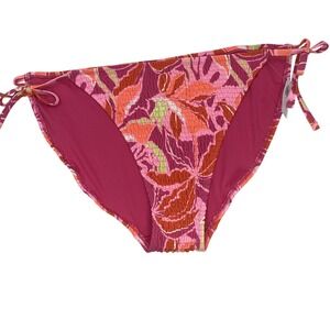 Old Navy Women 3X Pink Bikini Bottom Tropical Sunset Side Tie New with Tags